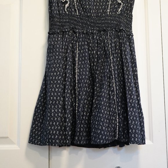 La Vie Rebecca Taylor Navy Blue & White Short Ruffle Dress - Picture 12 of 12